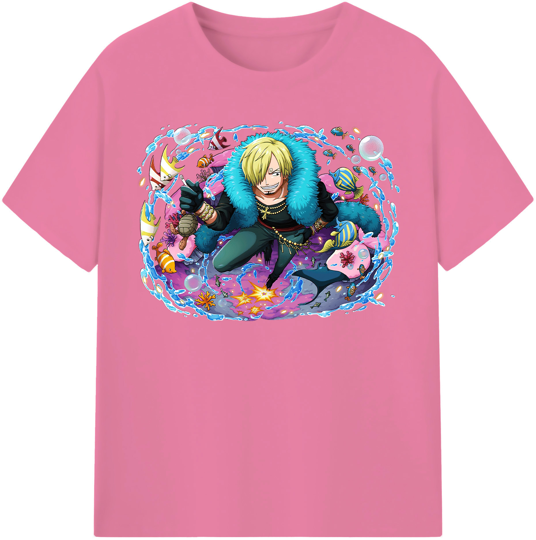 ワンピース サンジ ONE PIECE Sanji 綿100％半袖Tシャツ（フロントプリント）